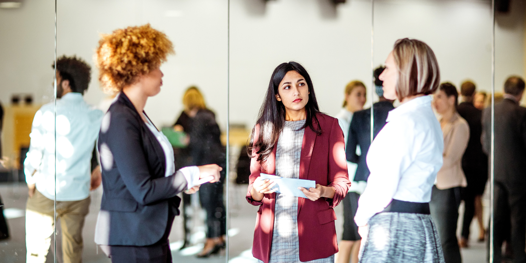 An event with attendees networking among themselves.